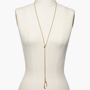 Madewell Brass Wishbone Lariat Necklace